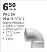 Marley PVC SV Plain Bend-Each