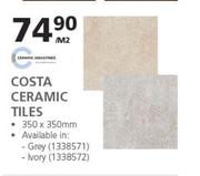 Costa Ceramic Tiles-350 x 350mm Per Sqm