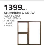 Aluminium Window-1200 x 1200mm Each
