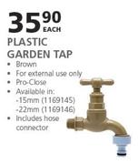 Plastic Garden Tap-Each