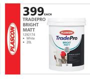 Plascon 20Ltr Tradepro Bright Matt (White)-Each