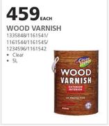 Color Tone 5Ltr Wood Varnish (Clear)-Each