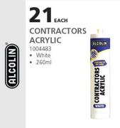 Alcolin 260ml Contractors Acrylic (White)-Each