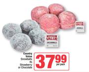 Country Value Snowballs Strawberry Or Chocolate-4s Per Pack