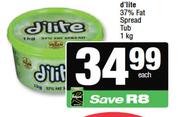 D'Lite 37% Fat Spread Tub-1Kg Each
