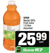 Spar Nectar 50% Fruit Juice Assorted-1.5L Each
