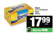 Rama 37% Fat Spread Brick-500g Each