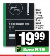 Spar Good Living Counter Book Quad Margins 2 Quire-Each