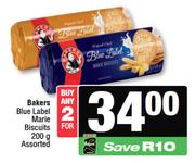 Bakers Blue Label Marie Biscuits Assorted-For 2 x 200g