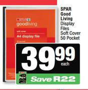 Spar Good Living Display Files Soft Cover 50 Pocket-Each