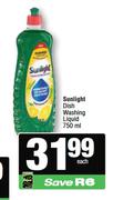Sunlight Dishwashing Liquid-750ml Each