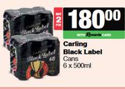 Carling Black Label Cans-For 2 x 6 x 500ml