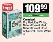 Carnival Dry Red,Dry White,NL Sweet Red,NL Sweet Rose Or NL Sweet White-3L Each