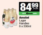 Amstel Lager Handies-6 x 330ml Per Pack