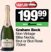 Graham Beck Non Vintage Bliss Nectar Brut Or Brut Rose-750ml Each