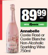 Annabelle Cuvee Rose Or Cuvee Blanche Non Alcoholic Sparkling Wine-750ml Each