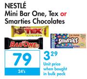 Nestle Mini Bar One, Tex Or Smarties Chocolates-24's