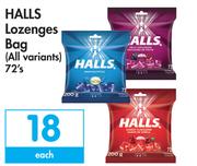 Halls Lozenges Bag (All Variants)-72's 
