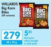 Willards Big Korn Bites (All Variants)-48 x 50g