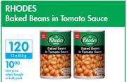 Rhodes Baked Beans In Tomato Sauce-12 x 410g