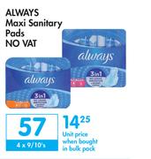 Always Maxi Sanitary Pads-4 x 9/10's