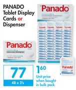 Panado Tablet Display Cards Or Dispenser-48 x 2's