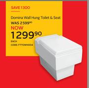 Domia Wall Hung Toilet & Seat FTTOWH004-Each