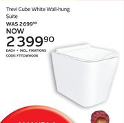 Trevi Cube White Wall Hung Suite FTTOWH006-Each Includes Fixations