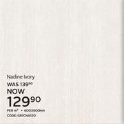 Nadine Ivory 600x600mm-Per Sqm