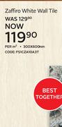 Zaffiro White Wall Tile 300x600mm-Per Sqm
