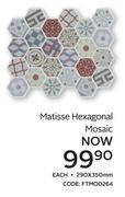 Matisse Hexagonal Mosaic 290x350mm-Each
