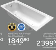 Tammy White Built In Straight Bath Without Handles-1700 x 700mm Each