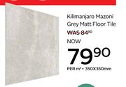 Kilimanjaro Mazoni Grey Matt Floor Tile-350 x 350mm Per Sqm