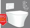 Diplomat White Eco Wall Hung Toilet Pan With Torino 80 Concealed Cistern & River White Flush Plate