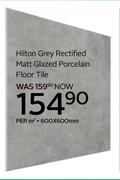 Hilton Grey Rectified Matt Glazed Porcelain Floor Tile-600 x 600mm Per Sqm