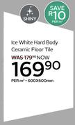 Ice White Hard Body Ceramic Floor Tile-600 x 600mm Per Sqm