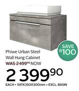 Phiwe Urban Steel Wall Hung Cabinet-597 x 350 x 300mm Each