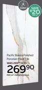 Pacific Bianco Polished Porcelain Floor Tile-600 x 120mm Per Sqm