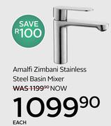 Amalfi Zimbani Stainless Steel Basin Mixer-Each