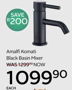 Amalfi Komati Black Basin Mixer-Each