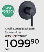 Amalfi Komati Black Bath Shower Mixer-Each
