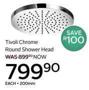 Tivoli Chrome Round Shower Head 200mm-Each