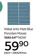 Kitkat Artic Matt Blue Porcelain Mosaic-296 x 297mm Each