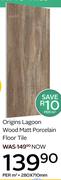 Origins Lagoon Wood Matt Porcelain Floor Tile-280 x 710mm Per Sqm