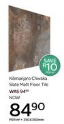 Kilimanjaro Chwaka Slate Matt Floor Tile-350 x 350mm Per Sqm