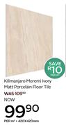 Kilimanjaro Moremi Ivory Matt Porcelain Floor Tile-420 x 420mm Per Sqm