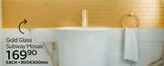 Gold Glass Subway Mosaic-300 x 300mm Each