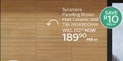Sycamore Panelling Brown Matt Ceramic Wall Tile 265 x 800mm-Per Sqm