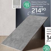 Mastery Charcoal Matt Glazed Porcelain Floor Tile 600 x 1200mm-Per Sqm