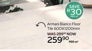 Armani Bianco Floor Tile 600 x 1200mm-Per Sqm